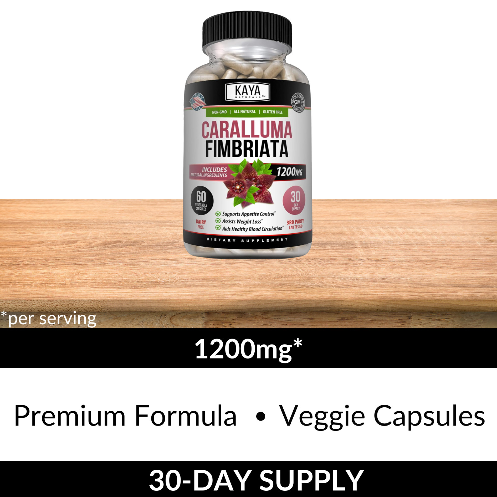 Caralluma Fimbriata 60ct.- 1200mg High Potency, Weight Loss, Appetite Control