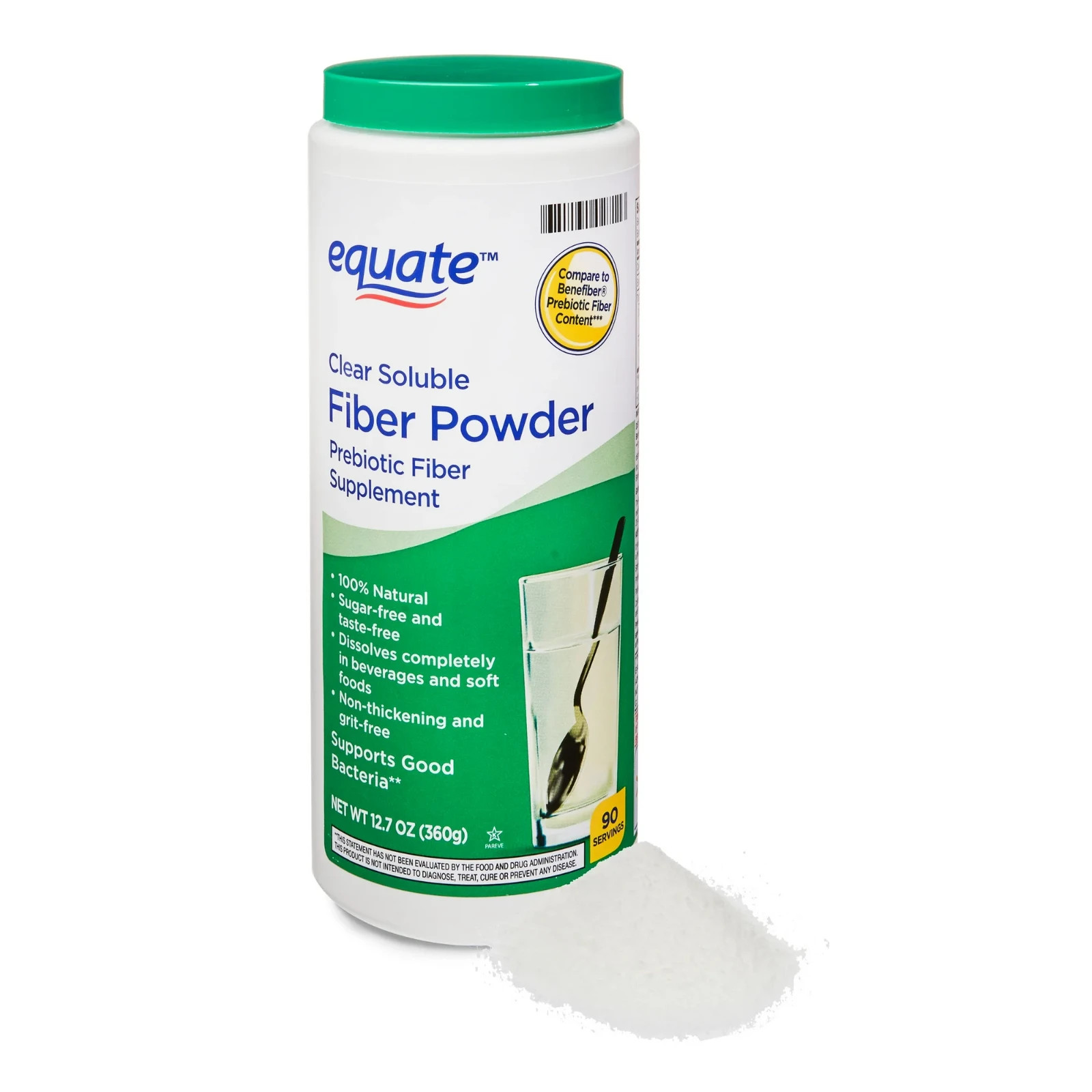 Equate Clear Soluble Fiber Powder Digestive Health Support 12.3 oz