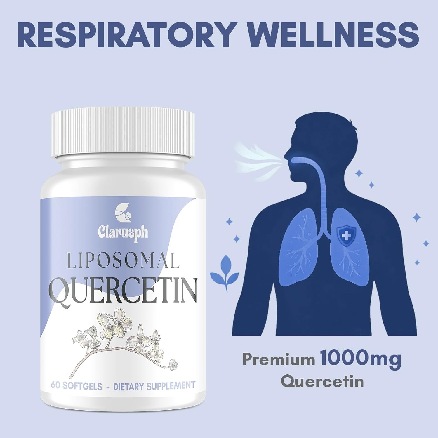 Liposomal Quercetin Supplement for Respiratory & Seasonal Challenges. 06/2028 *