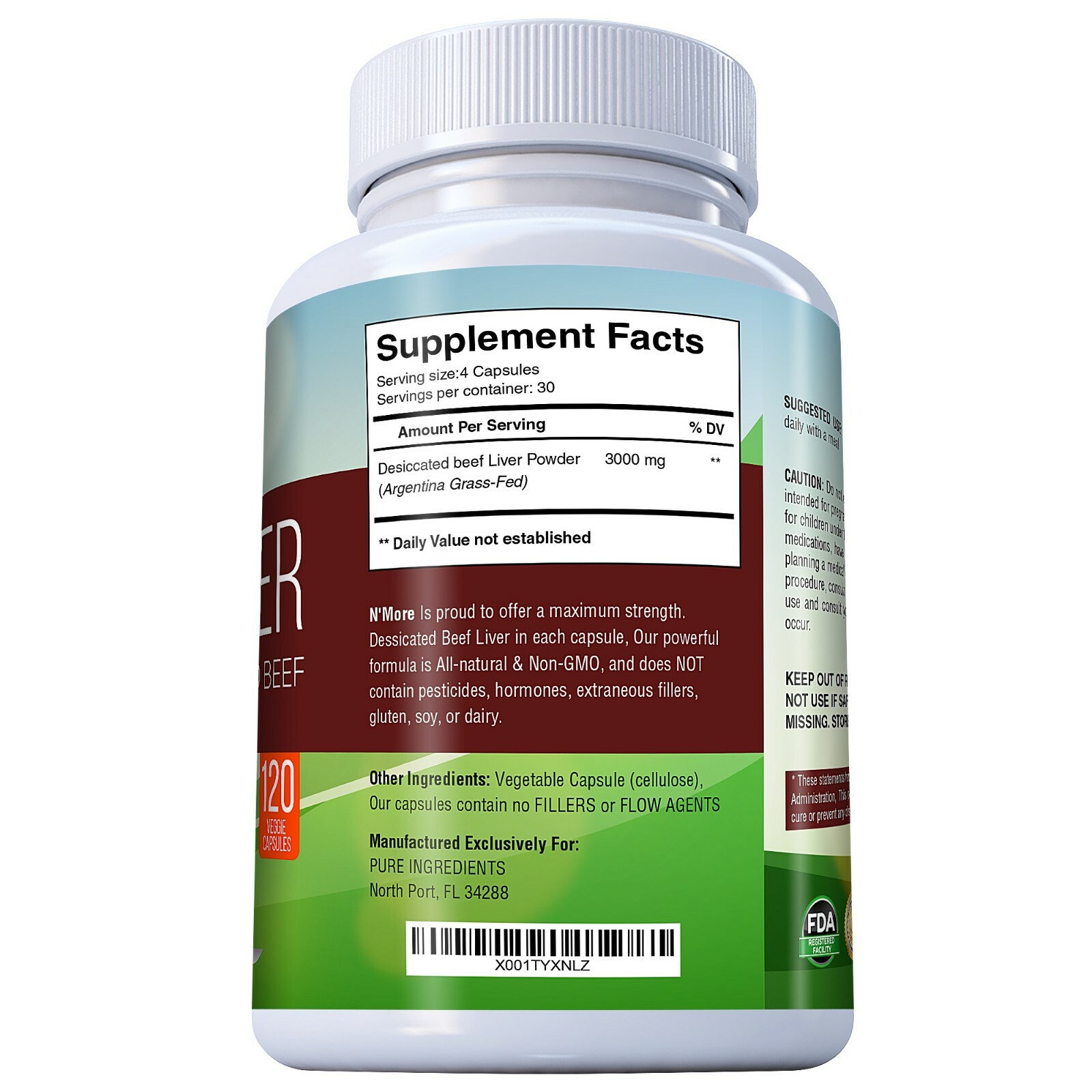 Desiccated Beef Liver Capsules, Certified 100% Grass Fed Undefatted