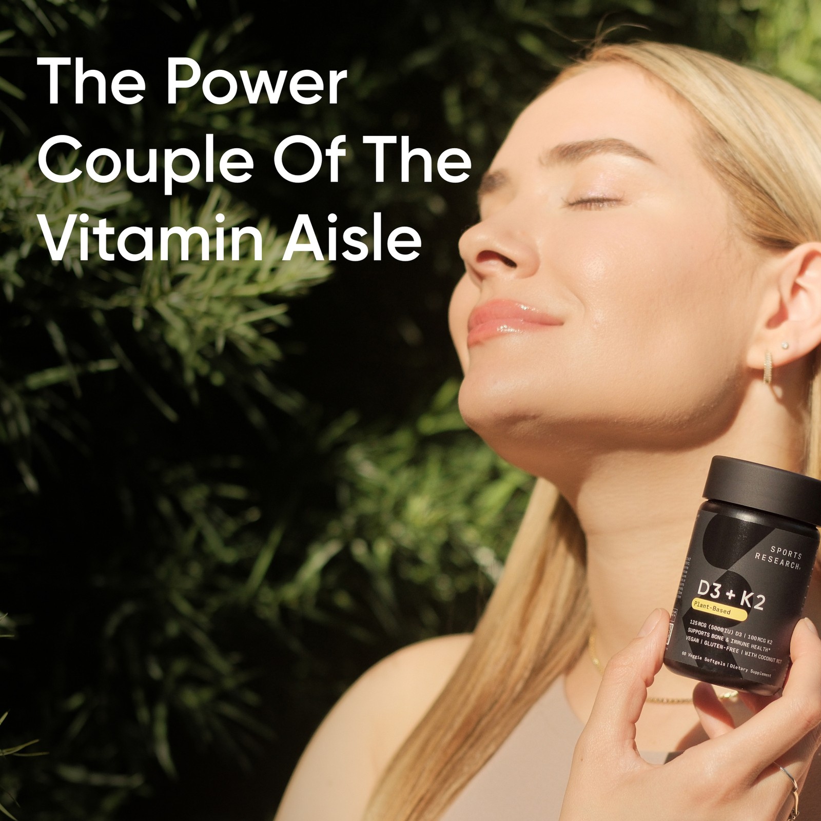 Vitamin D3 K2 – 2500iu of Vegan D3 & 100mcg of Vitamin K2 as MK7 – 60 Veggie