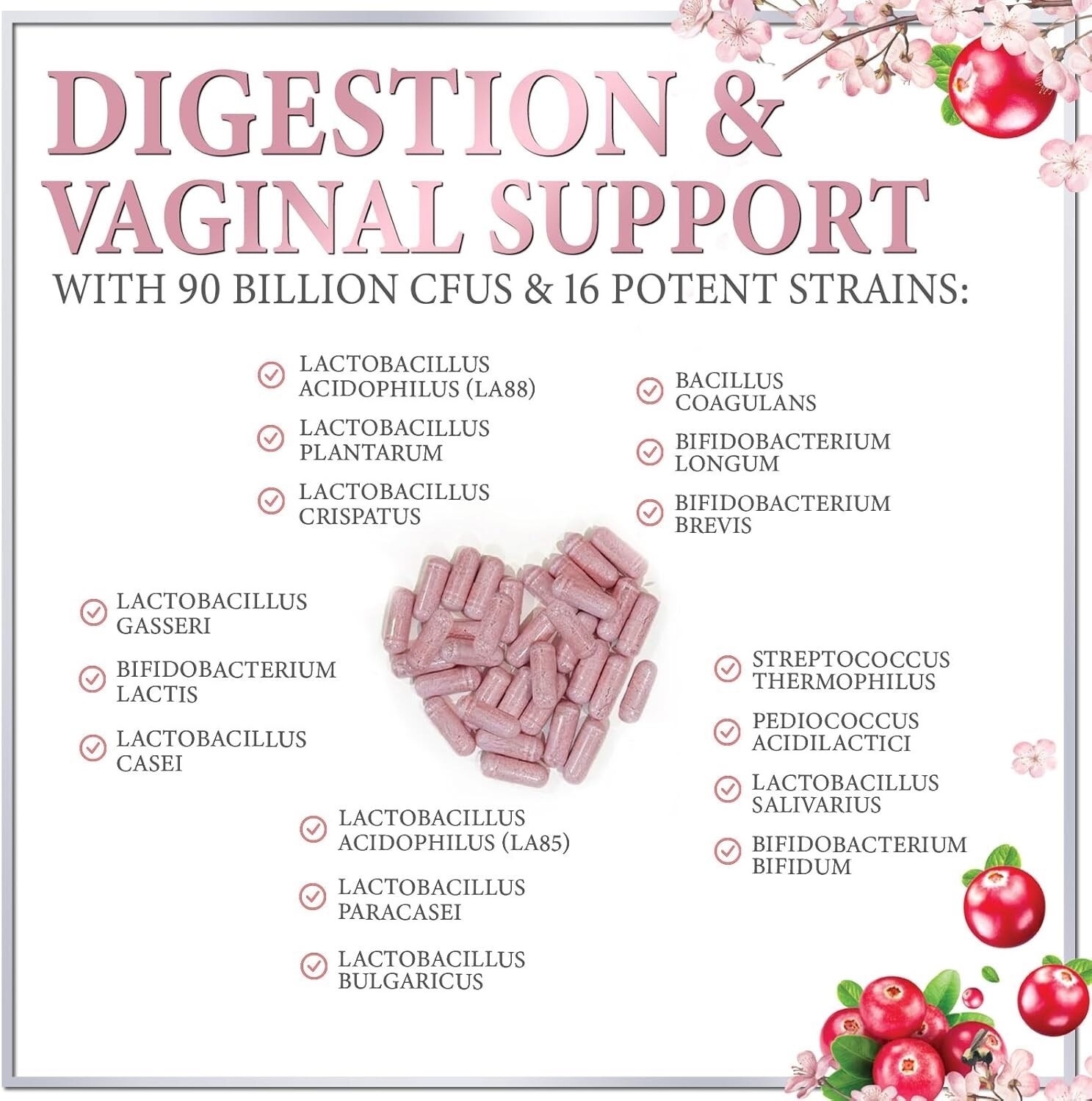 Probiotics for Women w/ Prebiotics – Digestive, Vaginal, Urinary & Immune Health