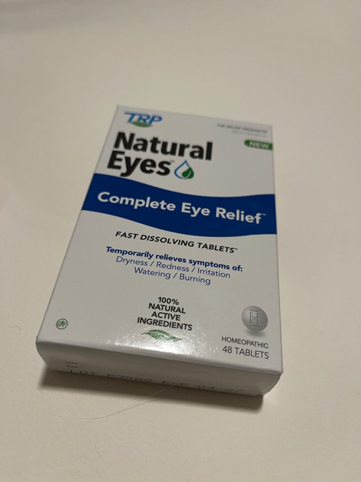 TRP Natural Eyes 48 Homeopathic Dissolving Natural Tablets Eye redness Exp 04/27