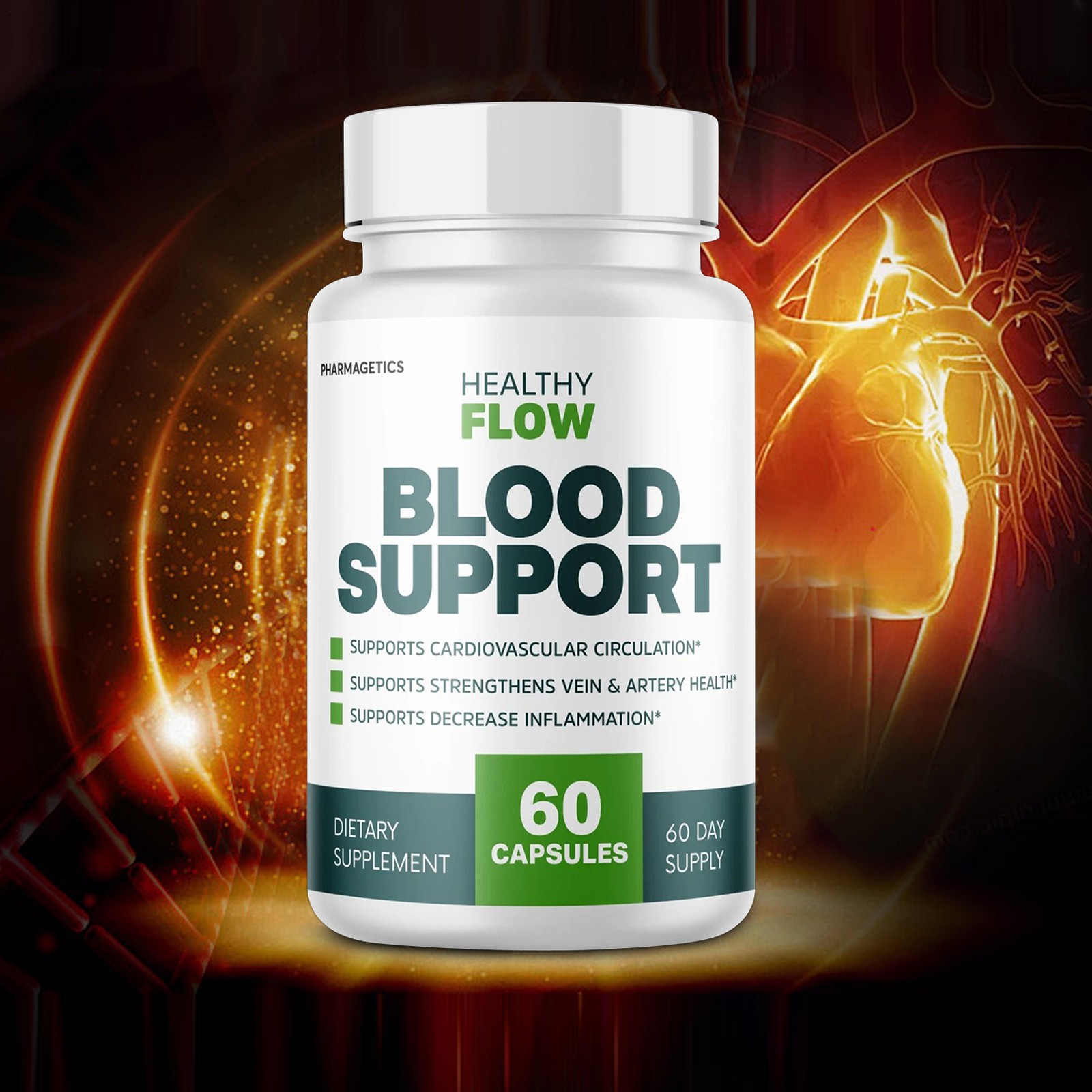 Healthy Flow Blood Support, Cardiovascular Circulation – 60 Genuine Capsules