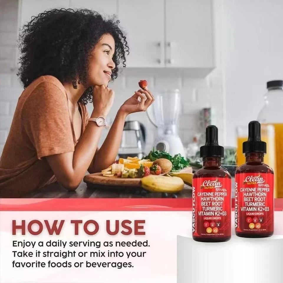 3Pack Cayenne Pepper Hawthorn Beet Root Turmeric Vitamin K2+D3 Liquid Drops