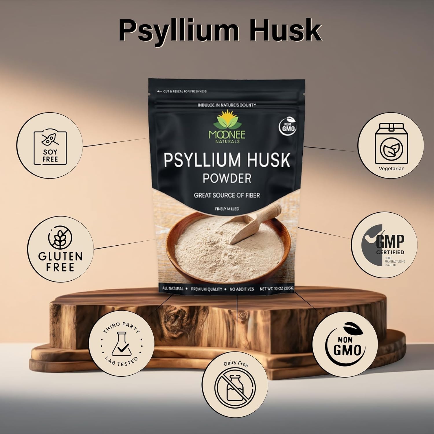 Finely Ground Psyllium Husk Powder 10 OZ – Natural Fiber for Weight Management