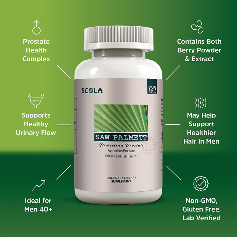 Saw Palmetto Capsules – Premium Prostate Health Support Supplement for Men 120Pc