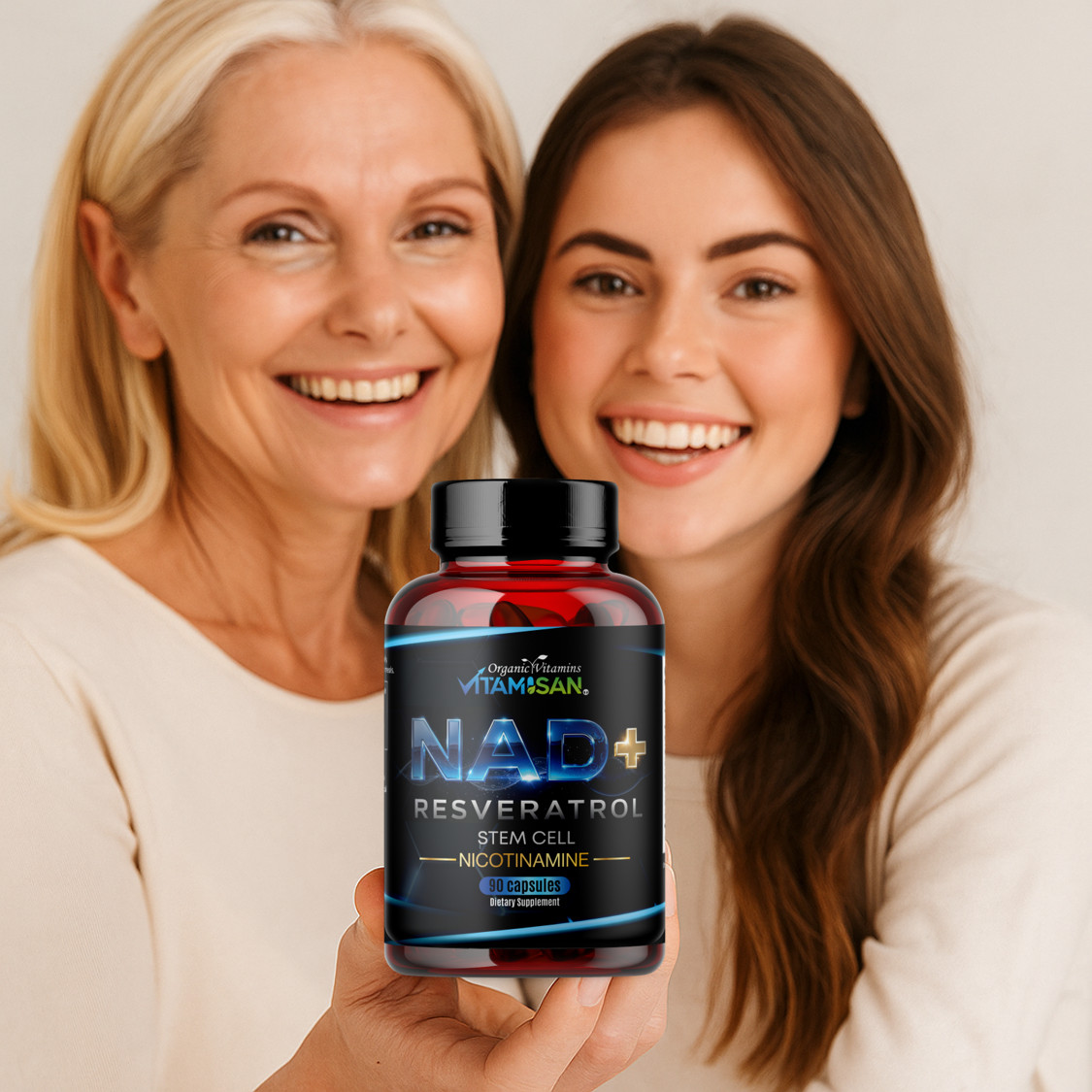 Resveratrol Cq10 NAD 1100mg, 90 Capsules Anti-Aging Antioxidants, Brain Support