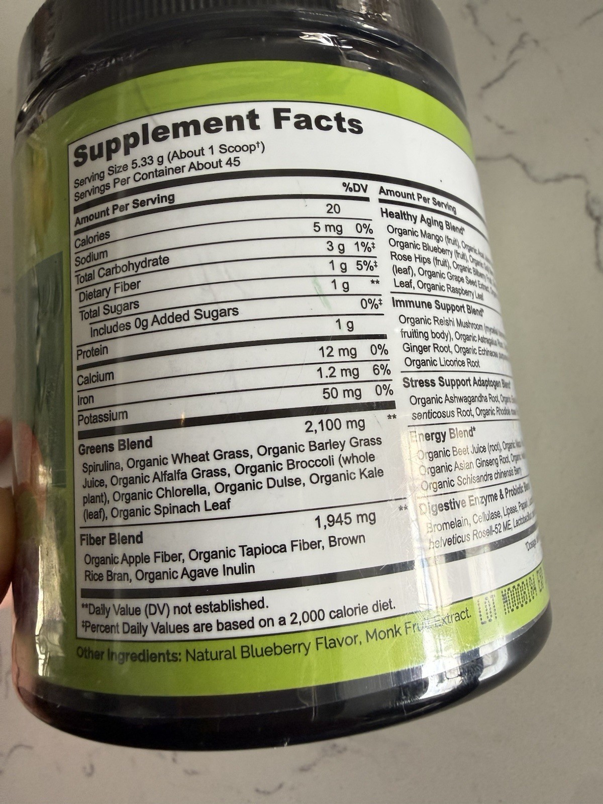Naturelo Raw Greens Superfood Powder – 8.5oz/240g – Unsweetened – Exp 10/2026
