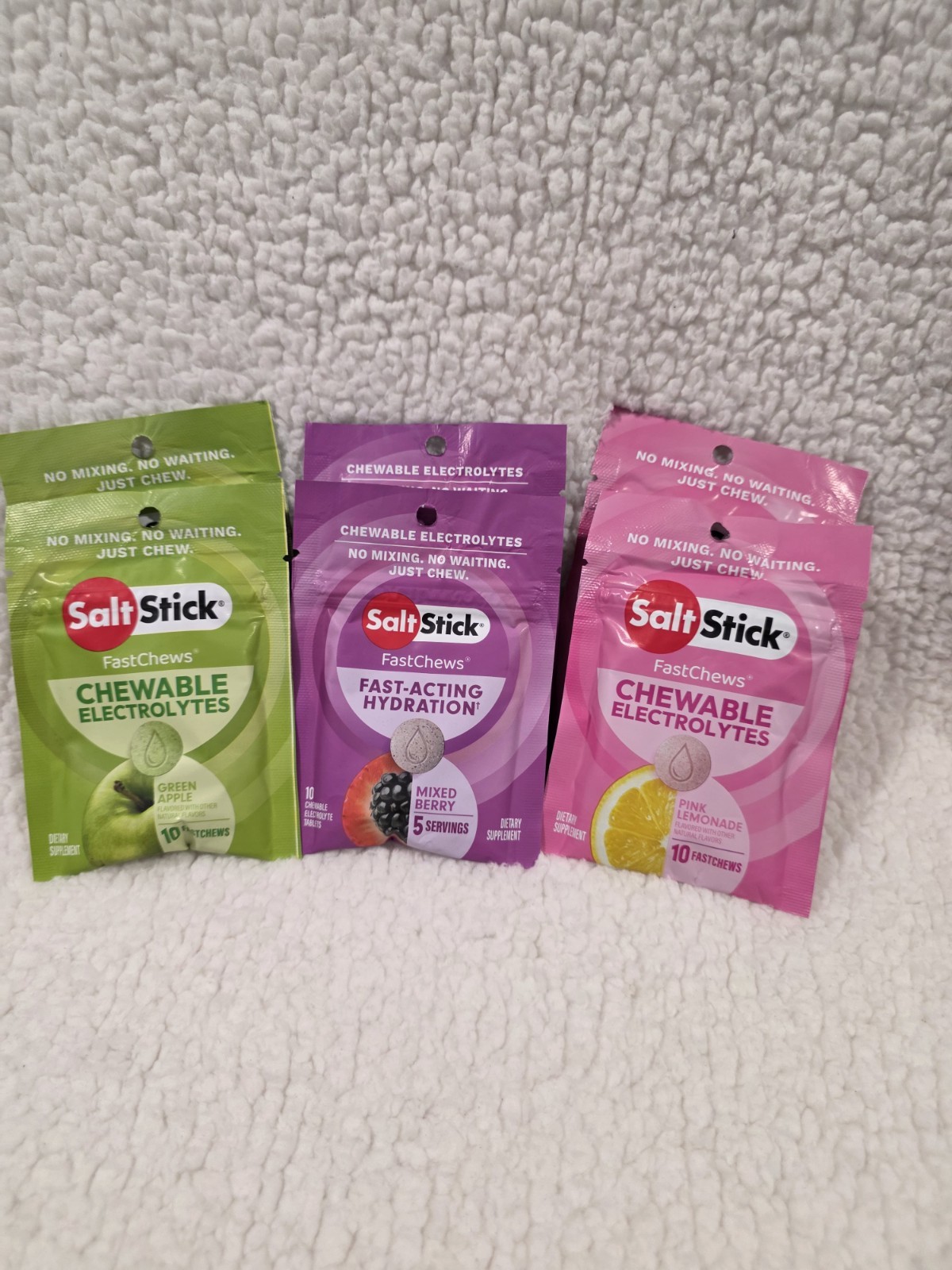 Salt Stick Chewable Electrolytes-2 Pink Lemonade, Green Apple, Mixed Berry