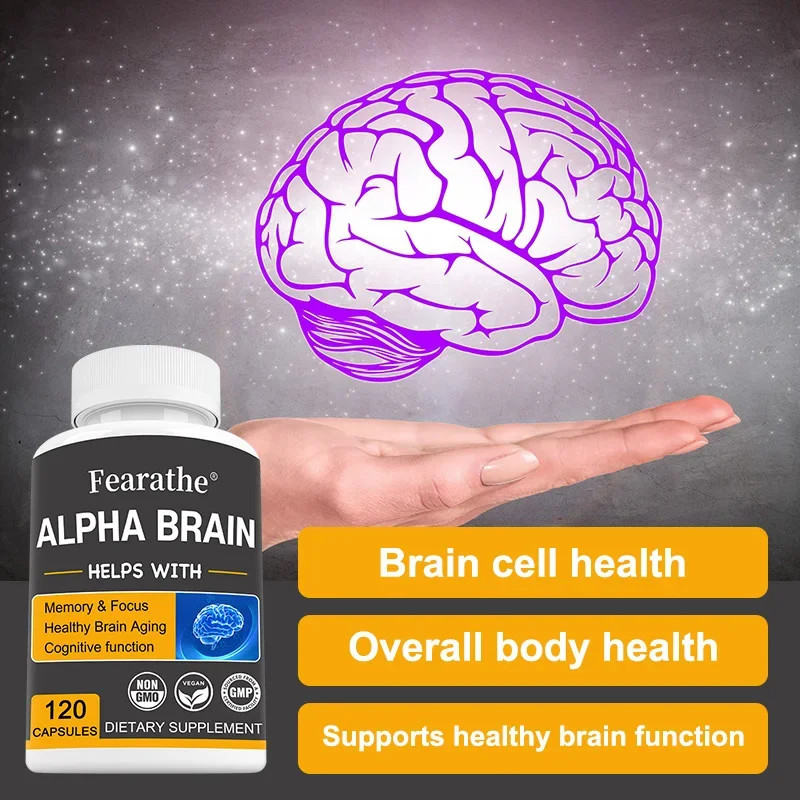 Brain Support Capsules Vitamin B6 Focus Memory & Mental Clarity Supplement