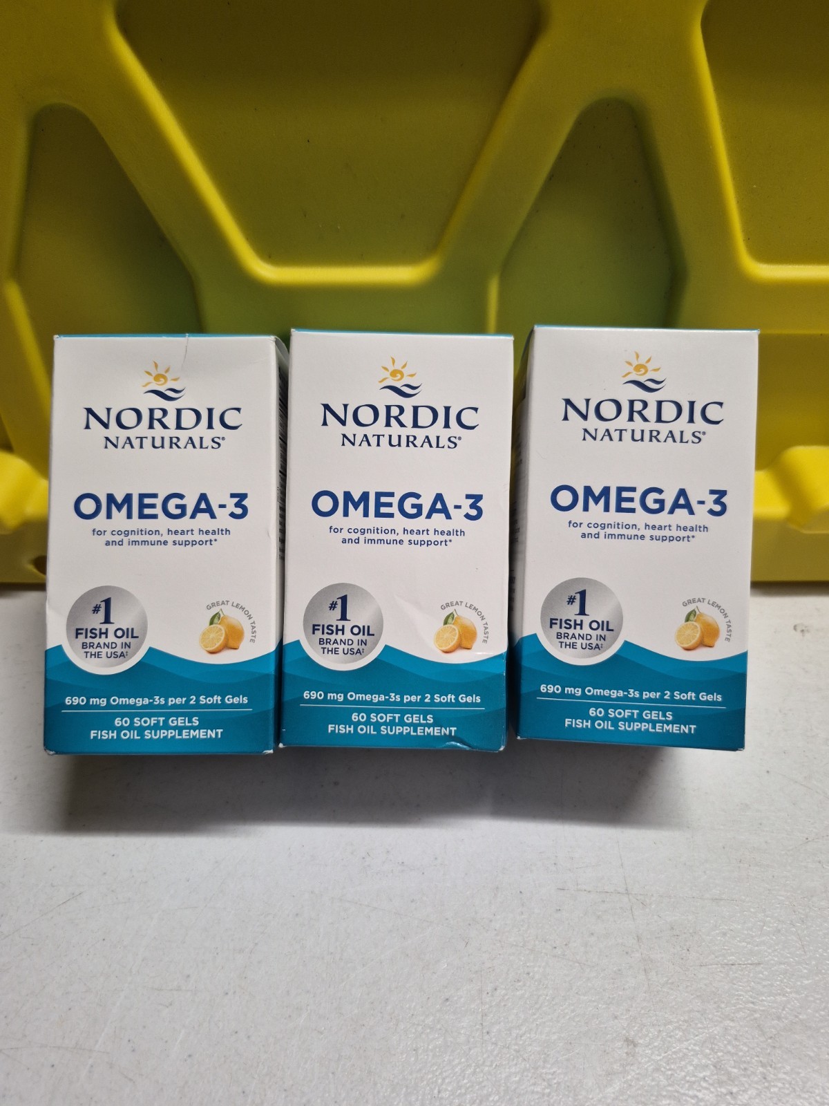 3 NORDIC NATURALS OMEGA-3 FISH OIL SUPPLEMENT GREAT LEMON TAST 60×3 Total 180ct