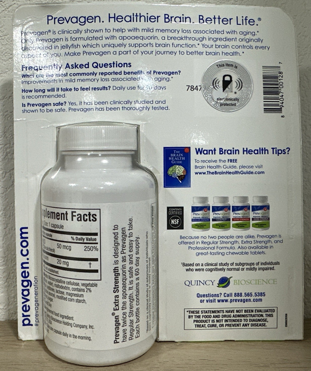 Prevagen Extra Strength Memory Improving, 20mg, 60 Caps (Packing May Vary)