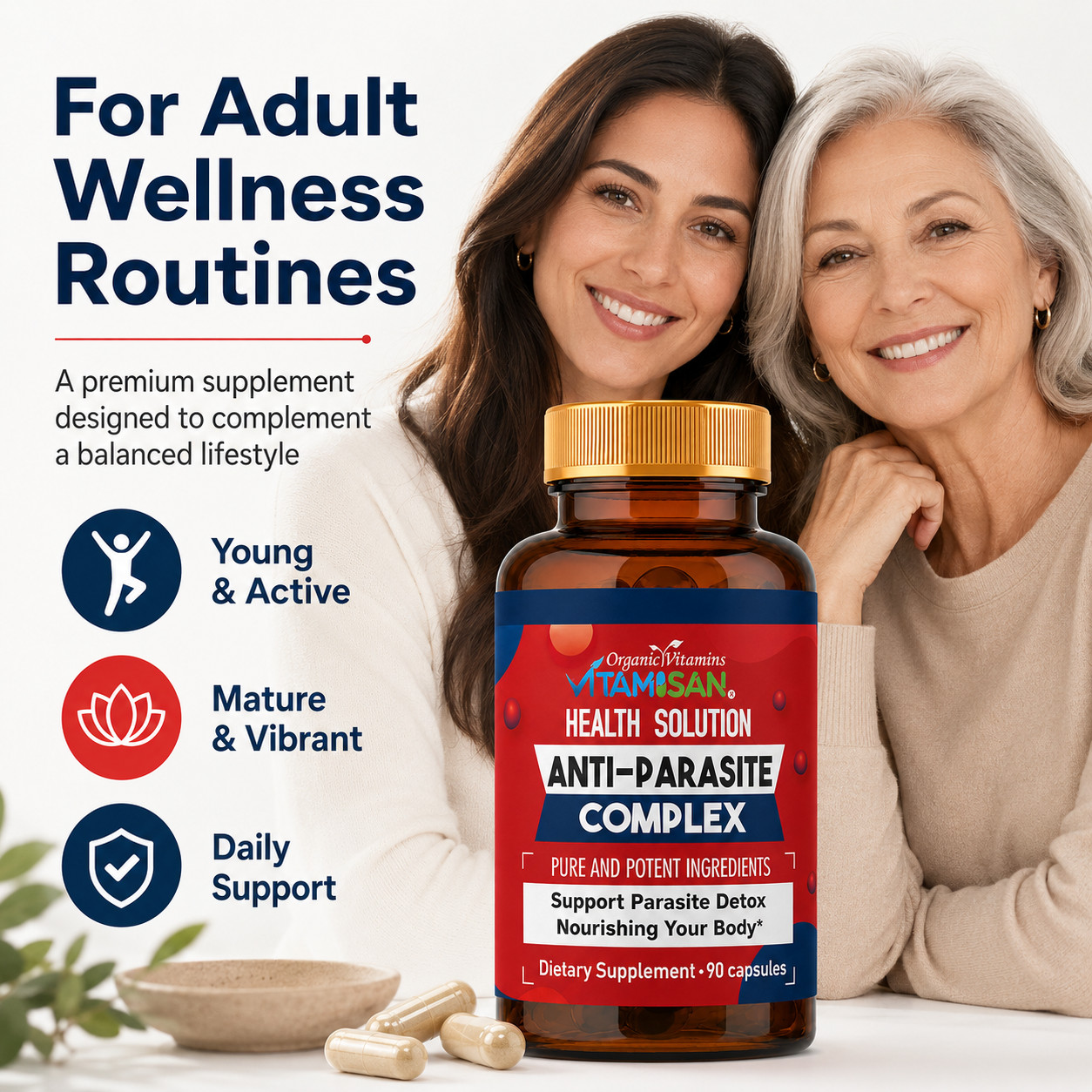 Probiotic capsules intestinal floral digestive support Candida