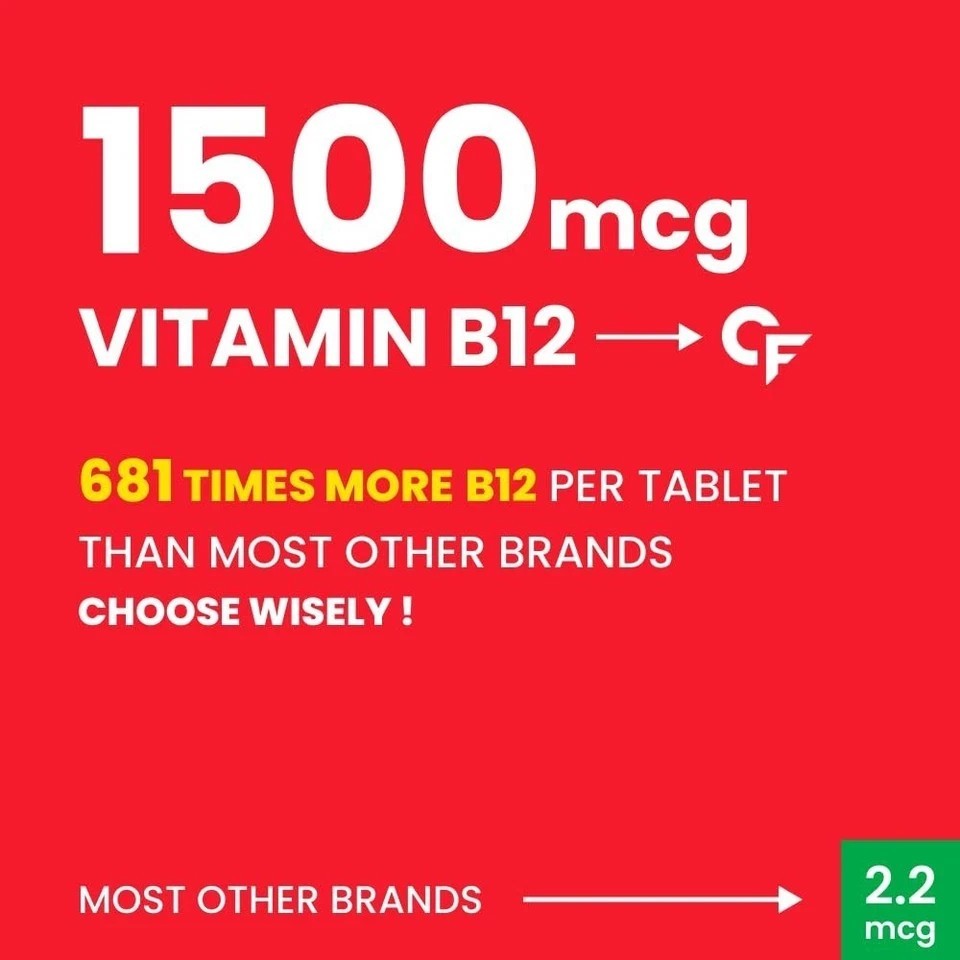 Carbamide Forte Methylcobalamin B12 1500mcg 90 Veg Tablets for Vitality j157