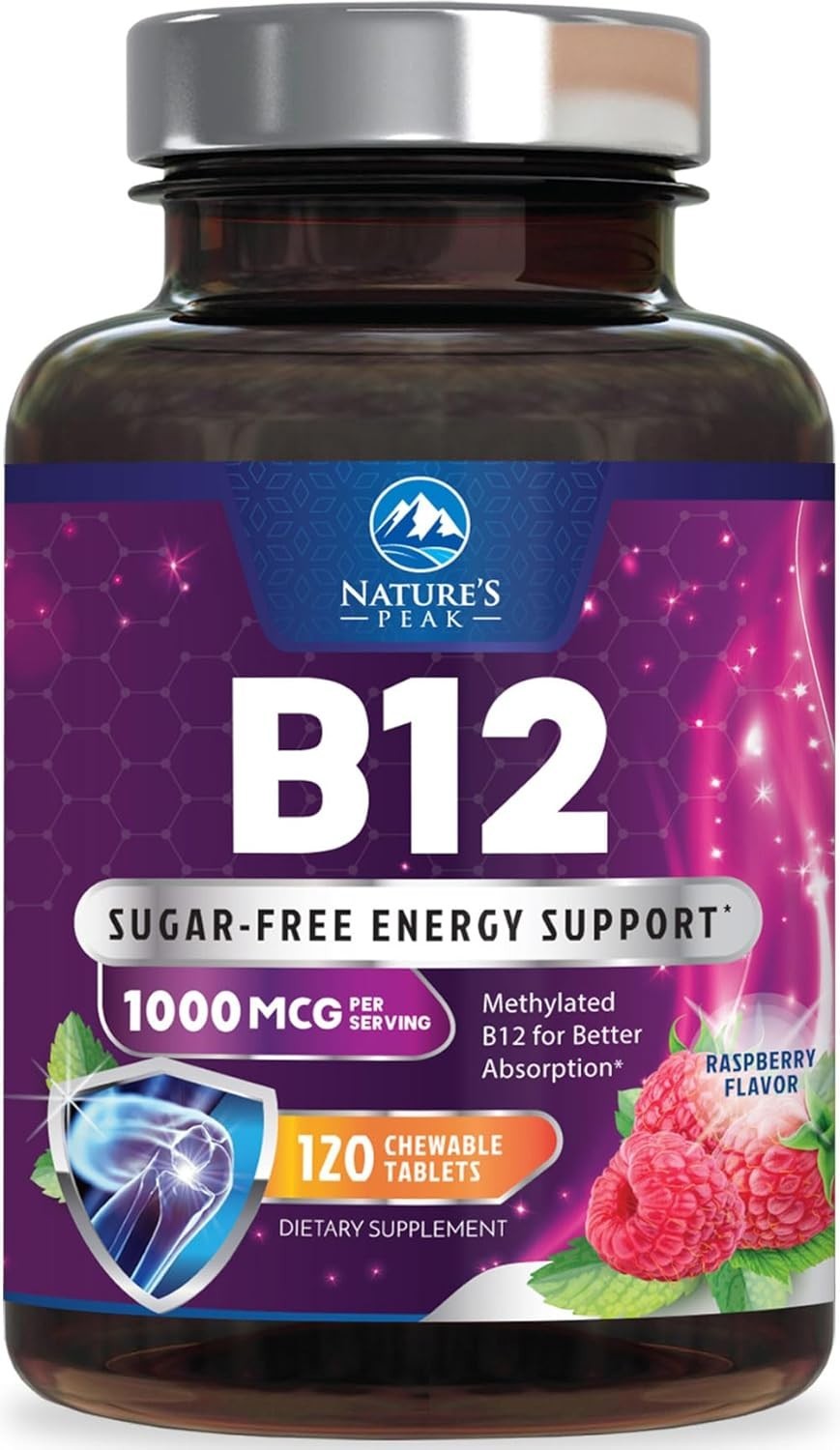 Vitamin B12 1000 mcg (Methylcobalamin) Super B 12 Complex Dietary Supplement