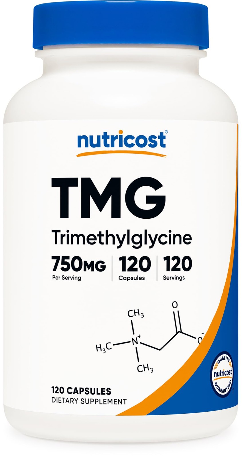Nutricost TMG (Trimethylglycine) 750mg, 120 120 Count (Pack of 1), Multicolor