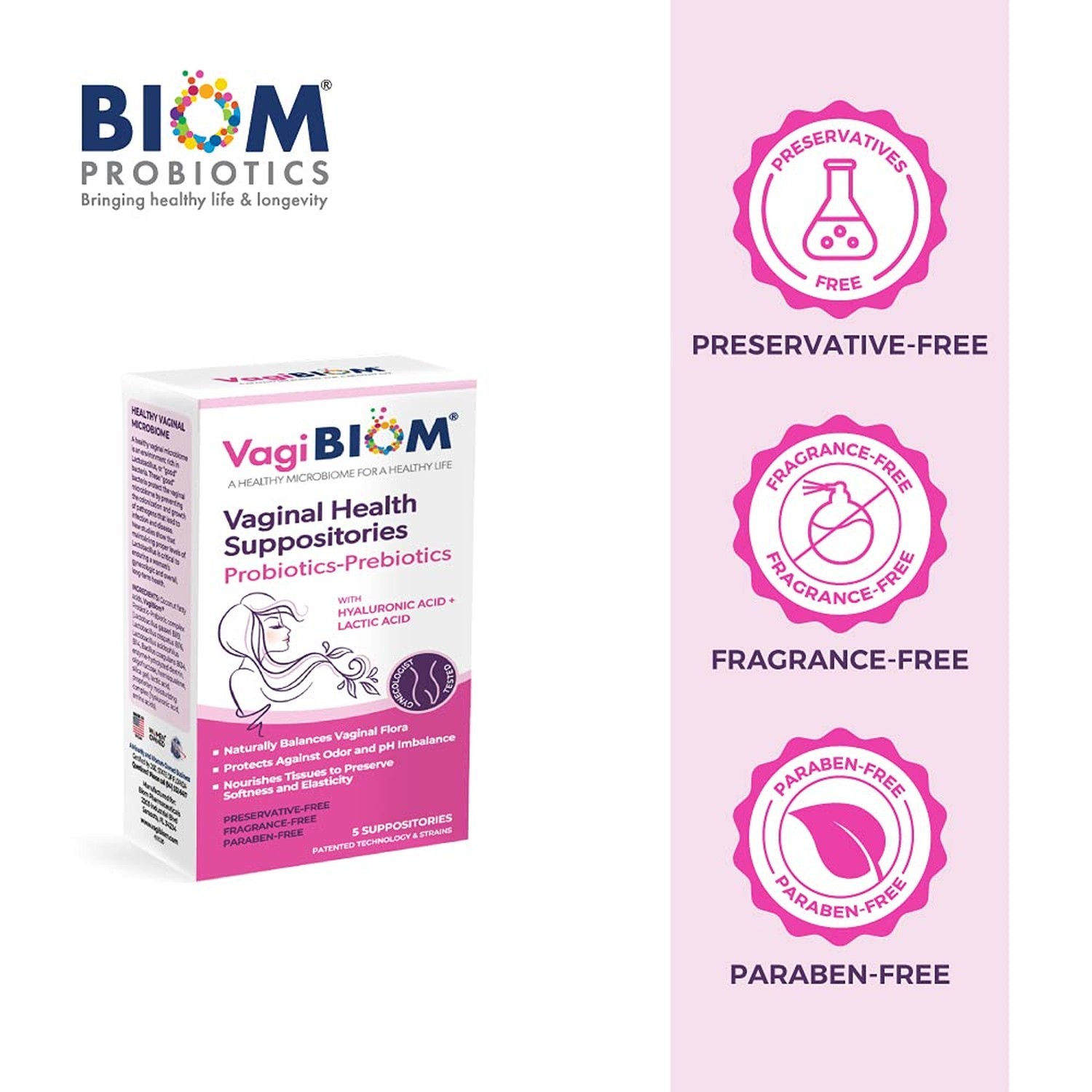 VagiBiom Lactobacillus Suppository: Microbiome Flora balance and Odor Control…