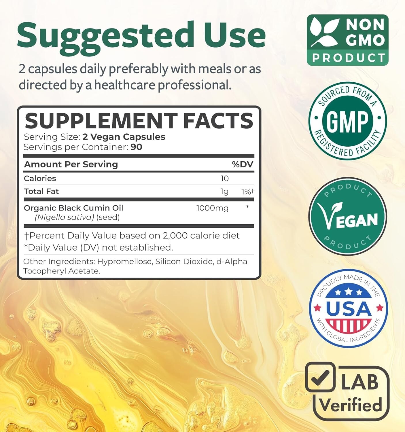 Healths Harmony Black Seed Oil – 180 Softgel Capsules (Non-GMO & Vegan) Premium