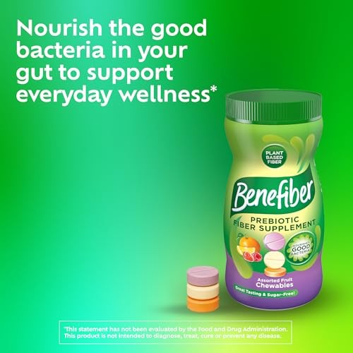 Benefiber Chewable Prebiotic Fiber 100 Count (Pack of 1), Asst. Fruit