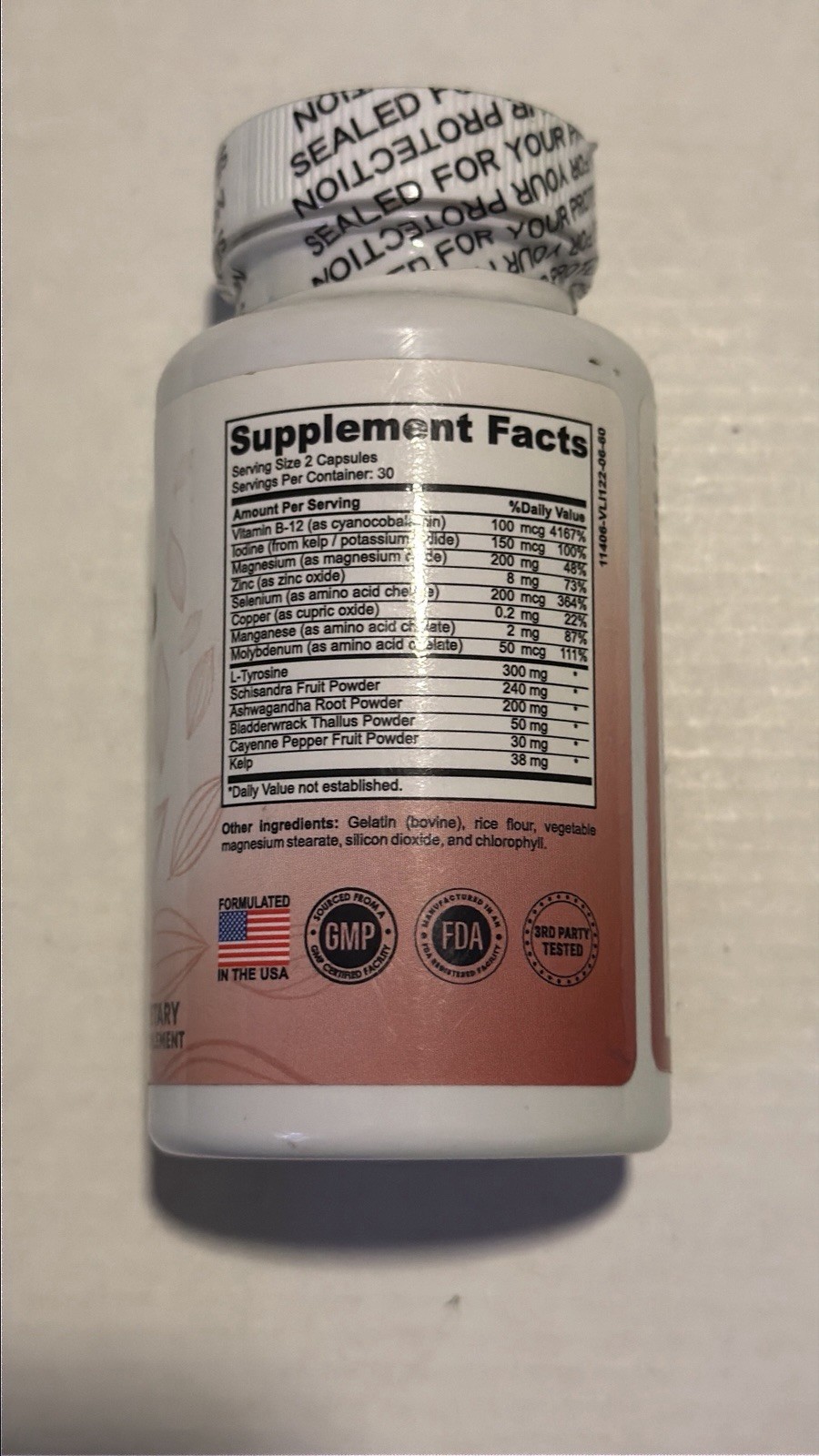 Pure Peak Thyroid Support Supplement 60 Capsules ~ Exp 06/2026