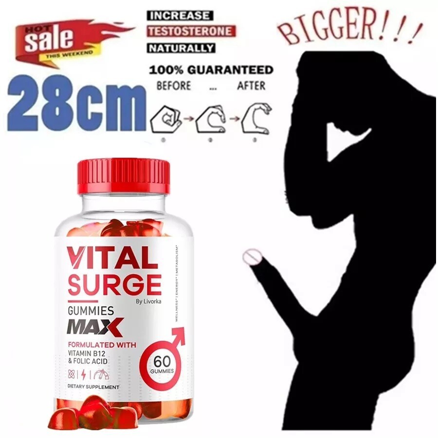 -Vital Surge Male Gummies, Maximum Strength Vital Surge Advanced Formula 60 PCS
