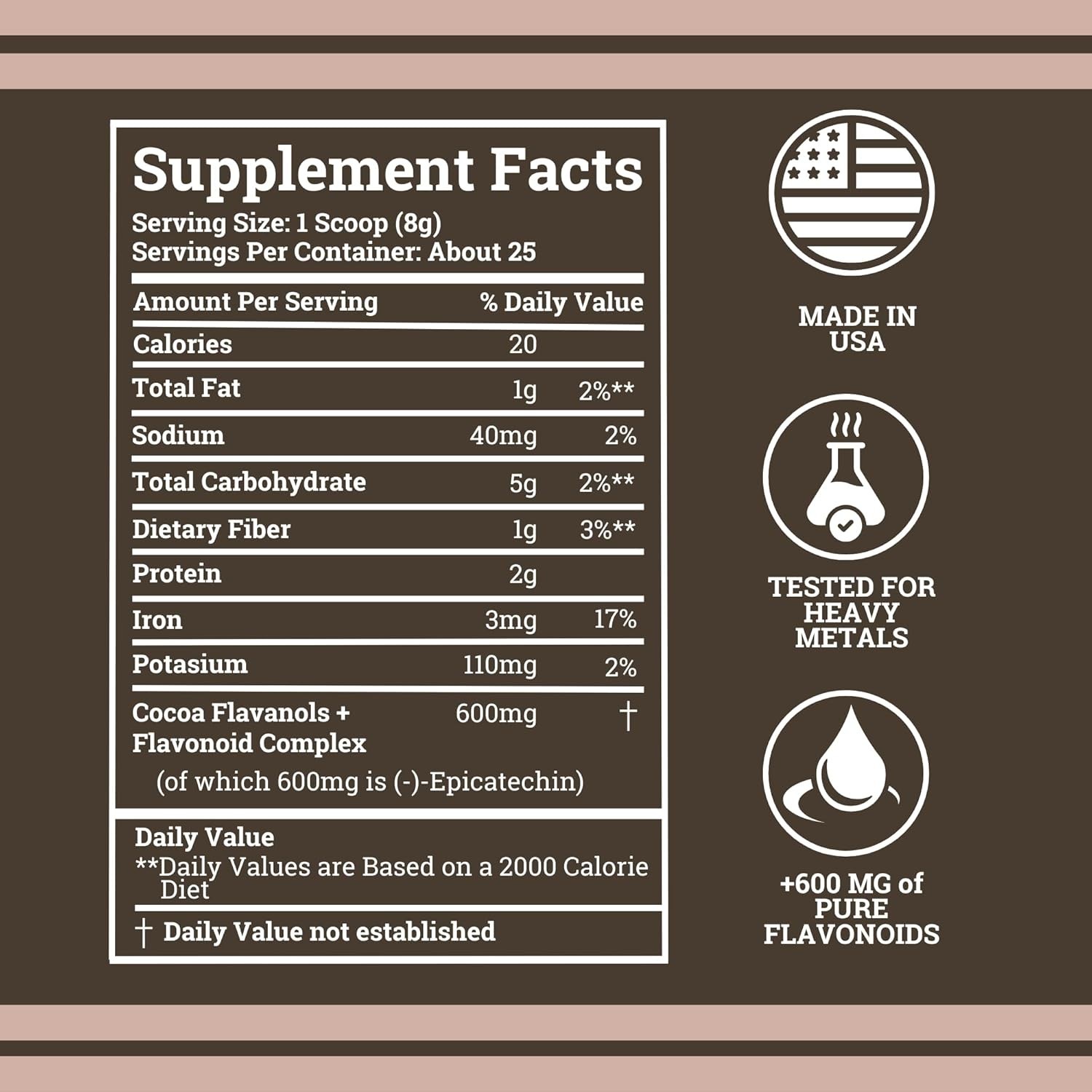 2 PACK! Black Forest High Flavanol Cocoa Powder and Flavonoid Supplements 1200mg