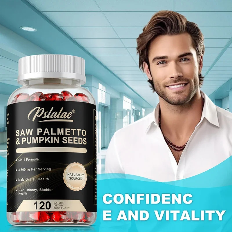 Saw Palmetto & Pumpkin Seed 120pcs – Reduce Frequent Urination, Prostate Health