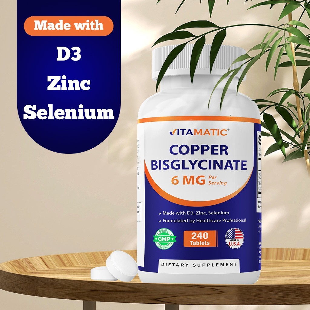 Vitamatic Copper Bisglycinate 6 mg – 240 Tablets