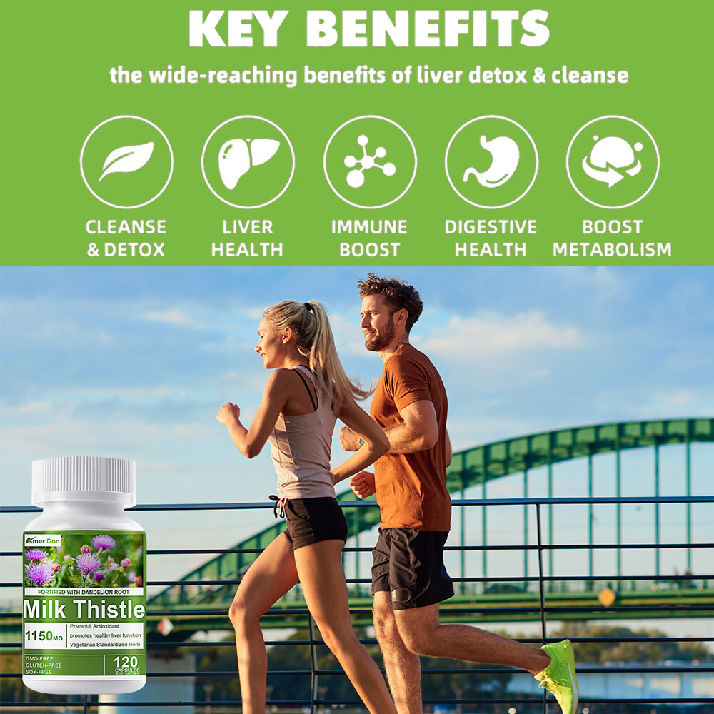 Organic Milk Thistle 1150 mg Strength 120 Veggie Caps 80% Silymarin 30:1