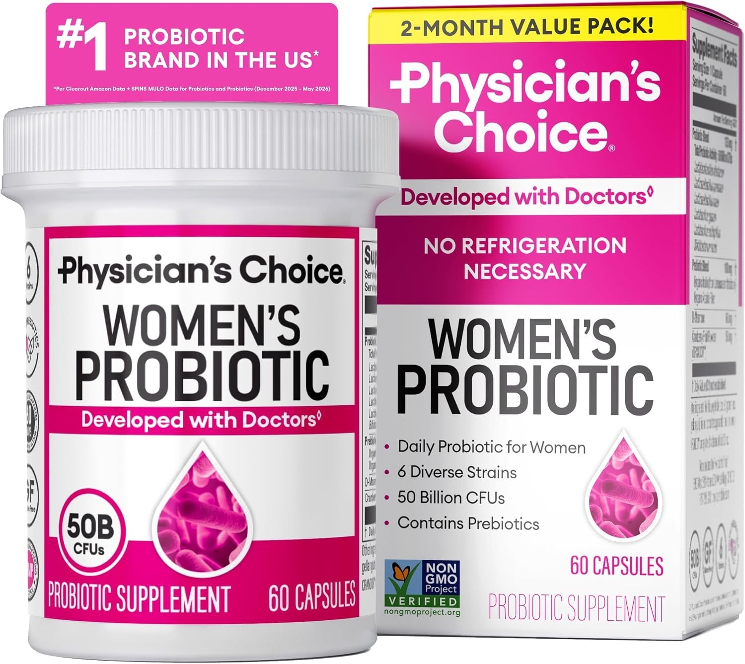 Physician’s Choice Women’s Probiotic – 50 billion CFUs – 60 caps – Exp 06/27