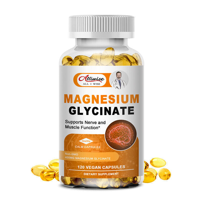 400MG Magnesium Glycinate High Absorption,Improved Sleep,Stress & Anxiety Relief