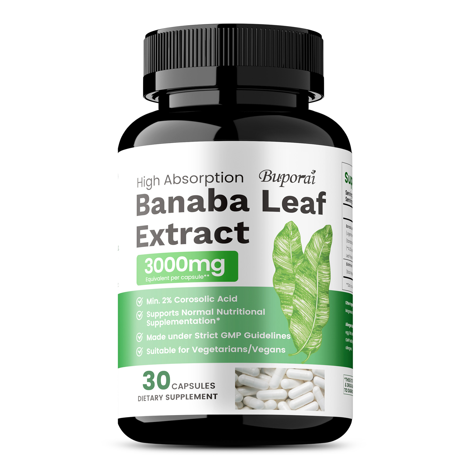 Banaba Leaf Extract 3000mg – Heart, Blood Sugar Health,Antioxidants,Weight Loss