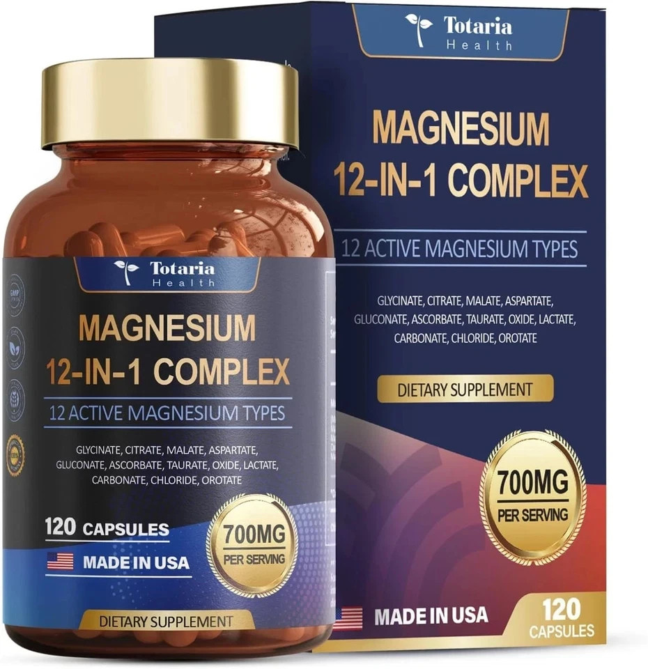 Magnesium 12 in 1 Complex 700mg – Glycinate Citrate Malate Taurate Daily Support