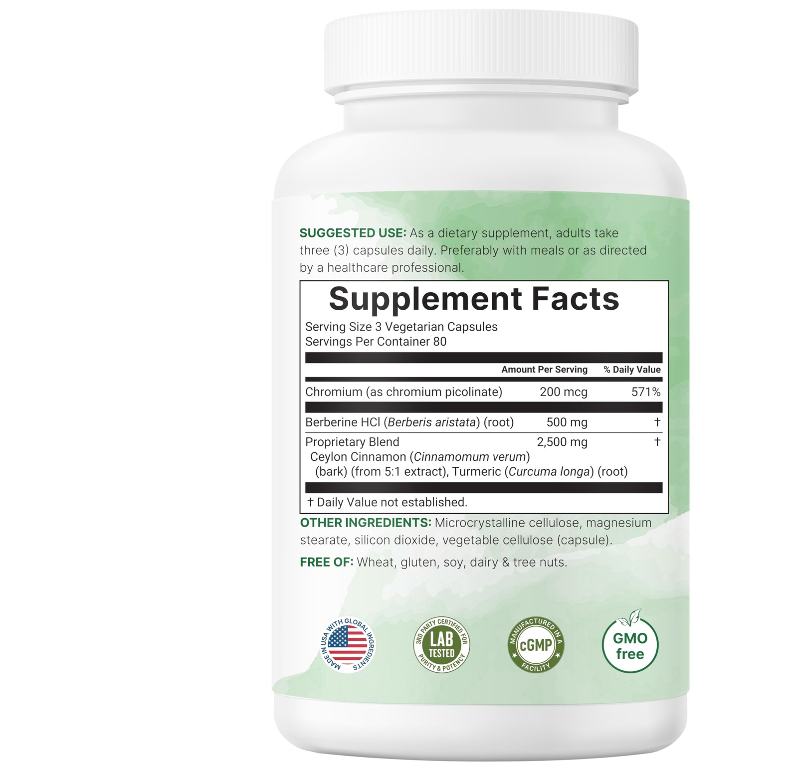 Berberine with Ceylon Cinnamon, 240 Veggie Capsules | High Absorption Berberi…