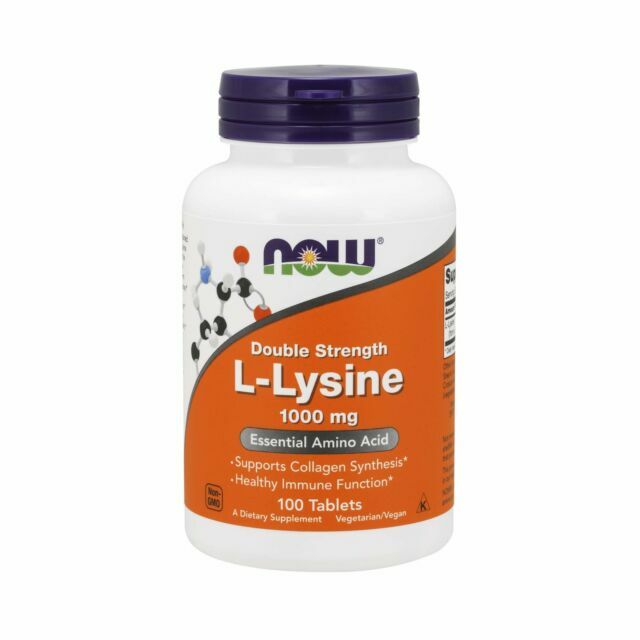 NOW Foods L-Lysine Double Strength 1000mg Tablets – 100 Count BB 07/2029