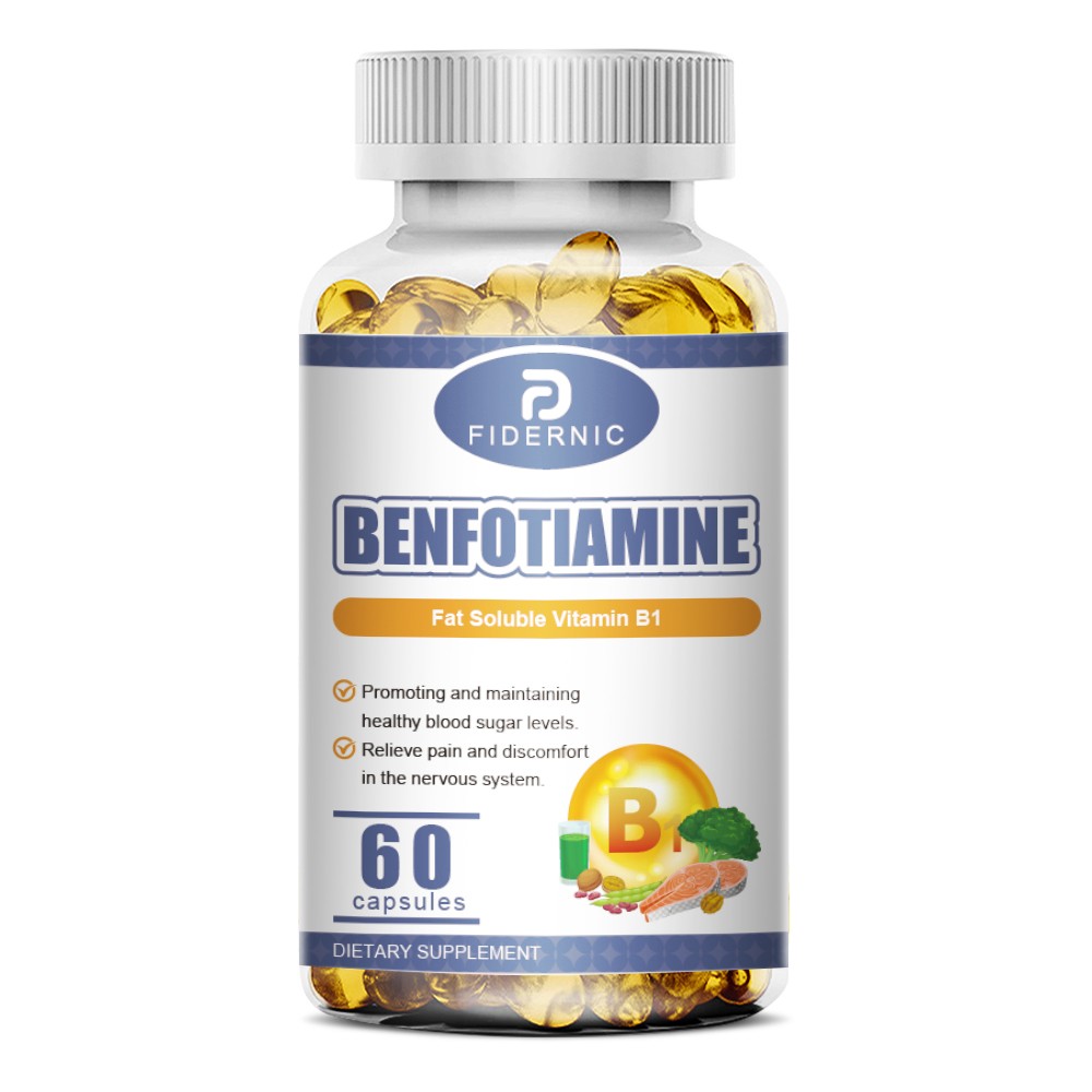 Benfotiamine 60 Capsules Fat Soluble Vitamin B1 Supplement