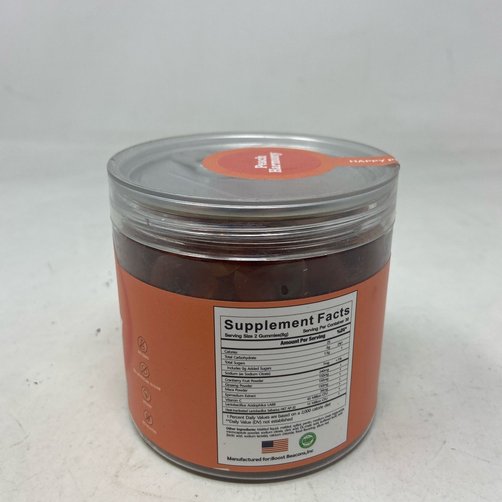 Boost Beacon Peach Harmony Probiotic Gummies 60ct Women’s Health