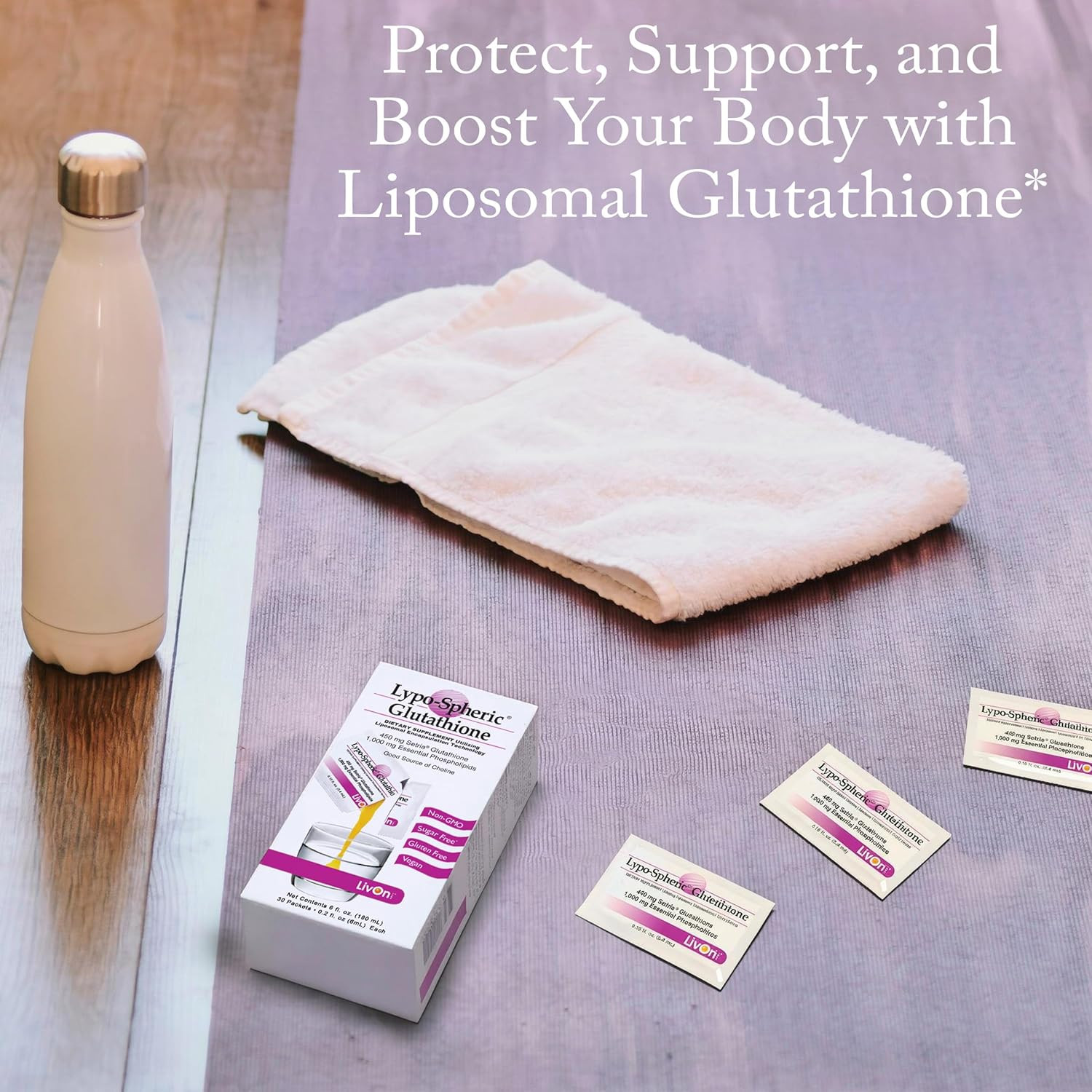 Lypo-Spheric Glutathione – 30 Packets – 450 Mg Glutathione per Packet – Liposome
