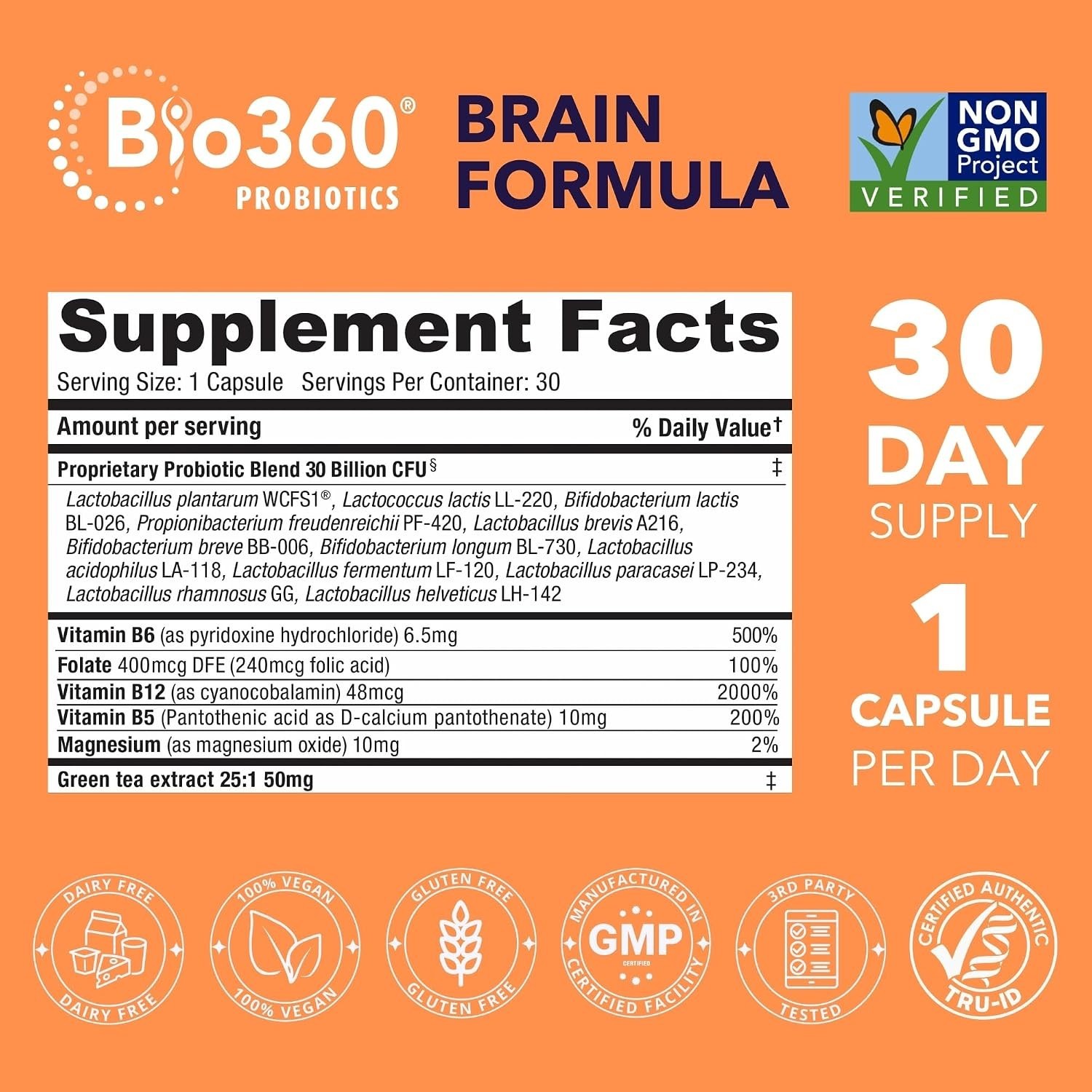 Cognitive Support Capsules – 30 Count for Memory & Digestion Health