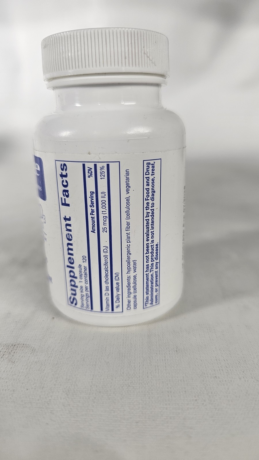 Vitamin D3 25mcg 1000 IU 120 capsules exp: 07/2028