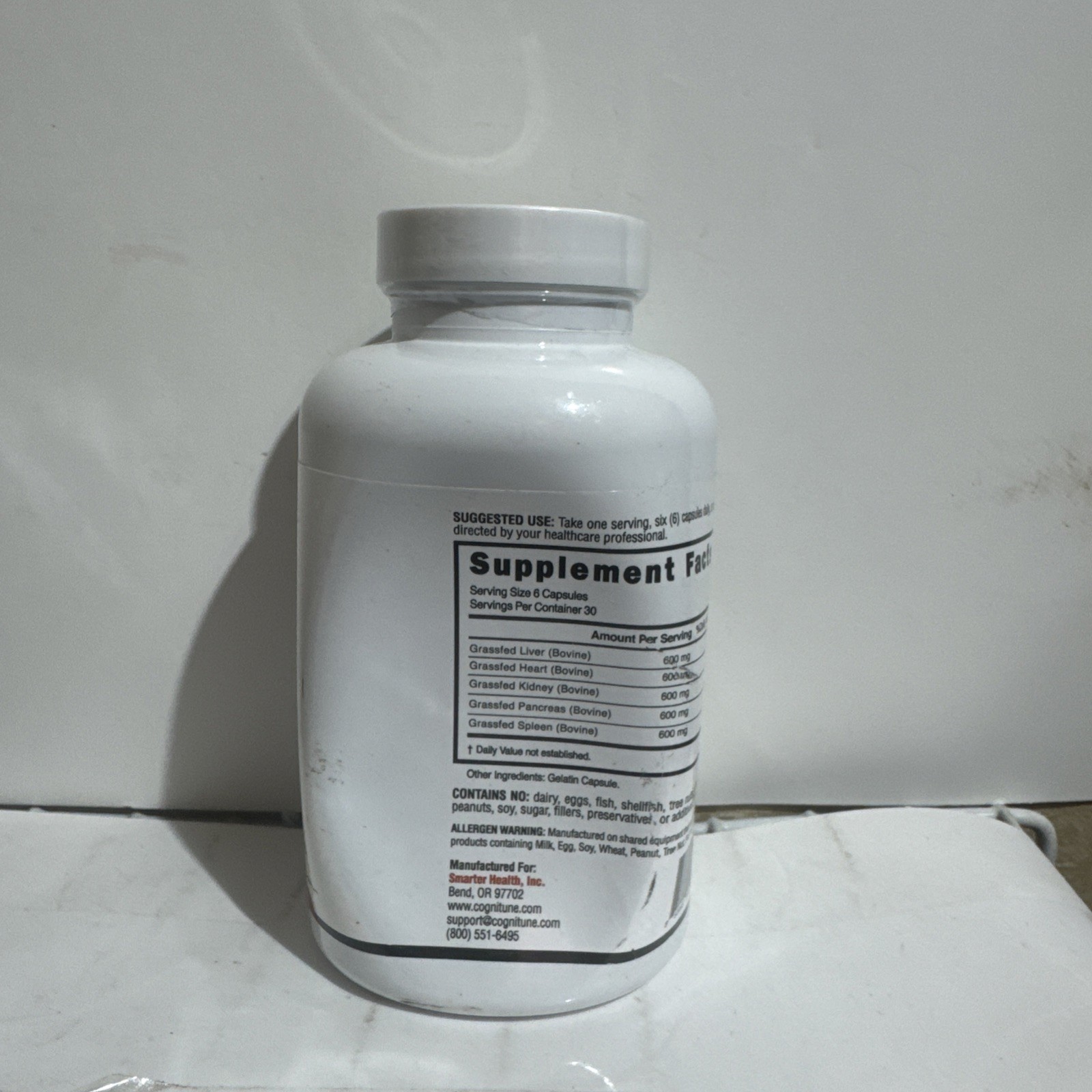 Cognitune GrassFed Beef Organ Complex Dietary Supplement 180 Caps Exp 01/2026