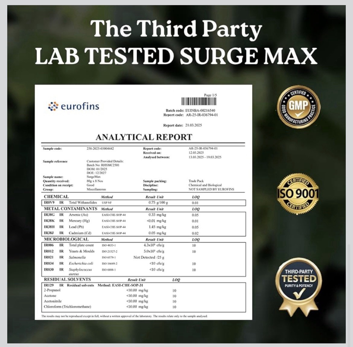 Mars Surge Max Caps Natural Mineral Supplement for Energy and Vitality