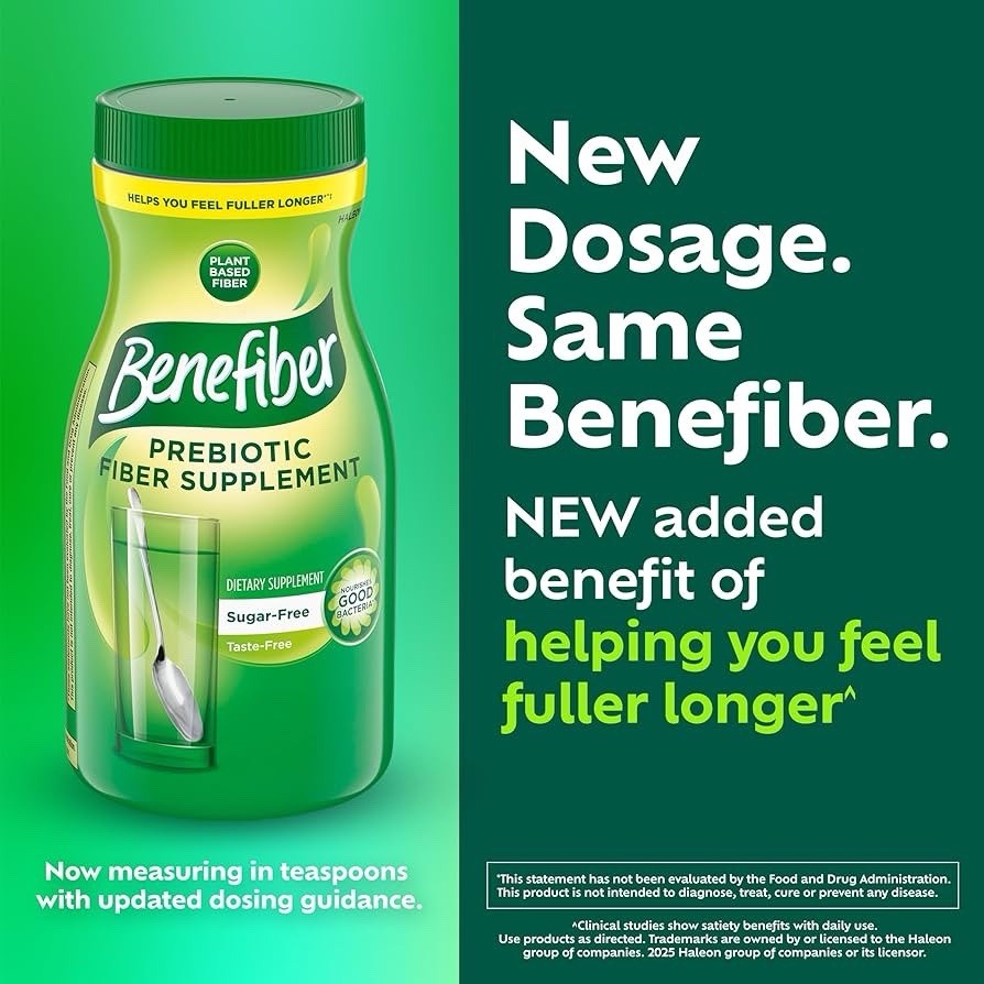 Benefiber Daily Prebiotic Fiber Supplement Powder Unflavored 8.7 oz 62 Servings