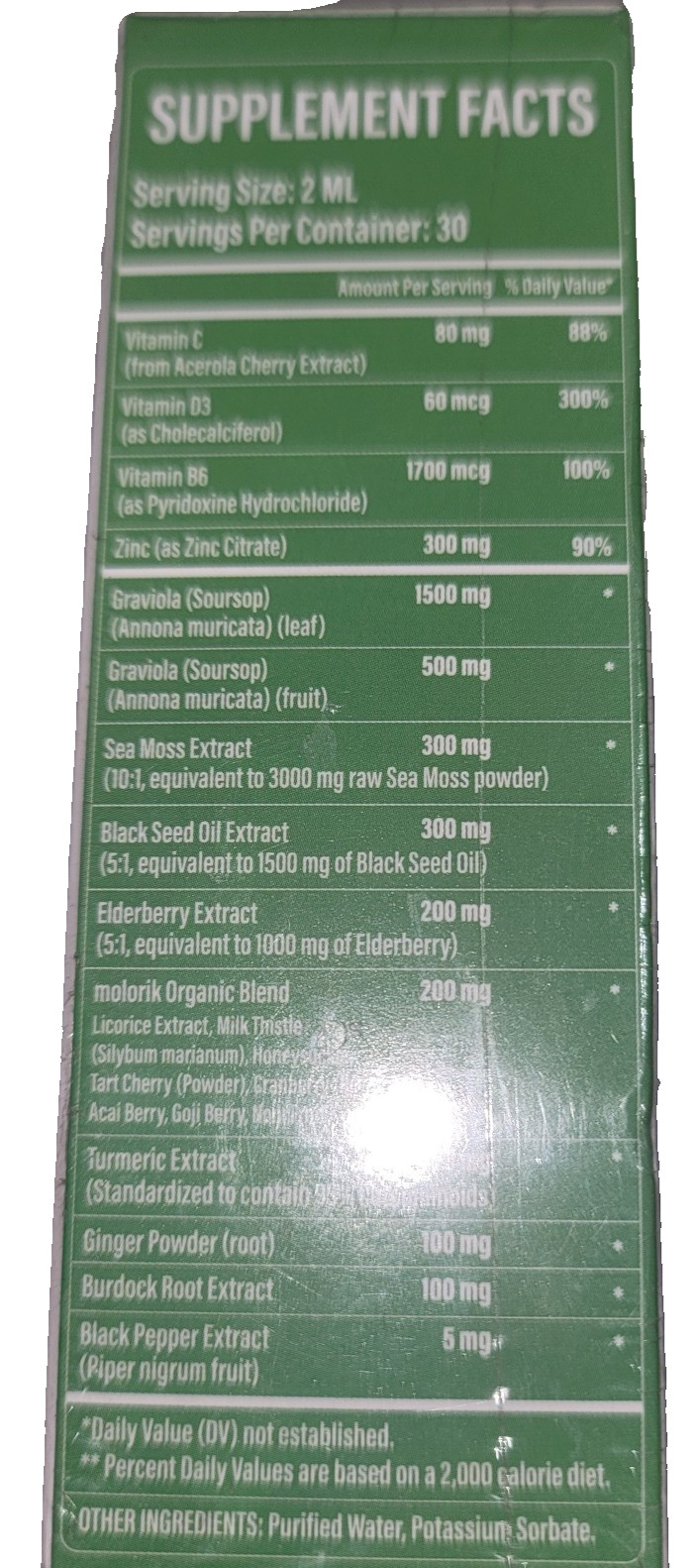 Molorik Soursop Graviola Liquid Drops 2 fl oz 60000MG Per Btl Supplement Exp 27
