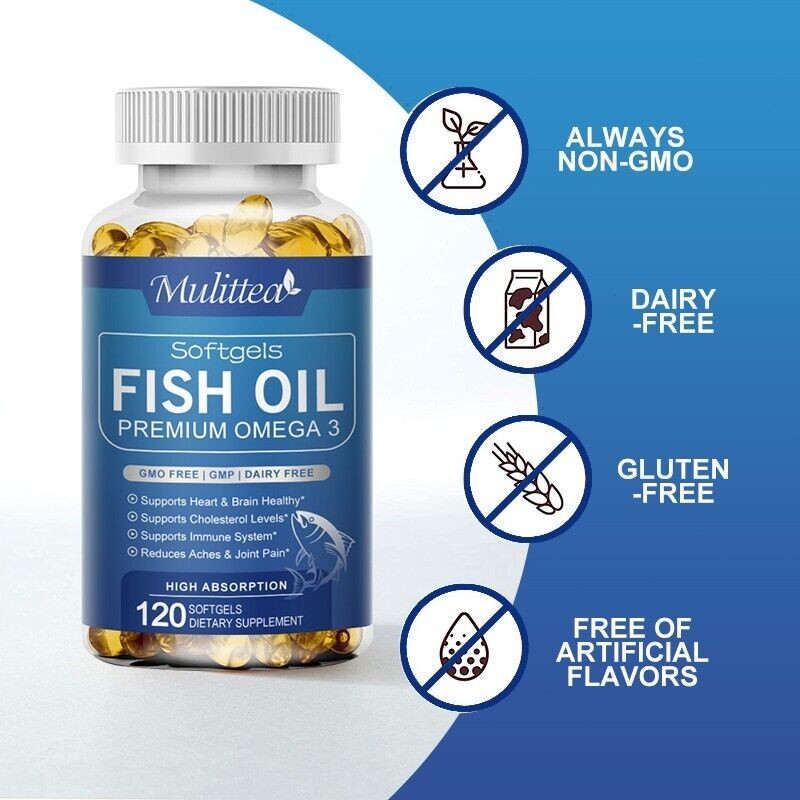 Organic Alaska Deep Sea Fish Oil, Omega 3 DHA/EPA 1000 mg 120-600Softgels