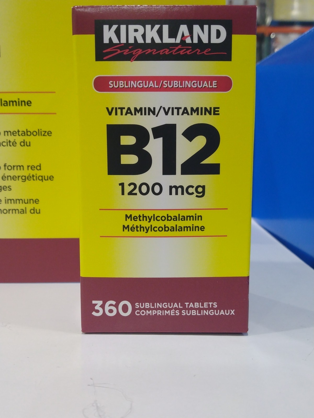 Kirkland Signature Sublingual Vitamin B12, 1200mcg Methlcobalamin, 360 Tablets