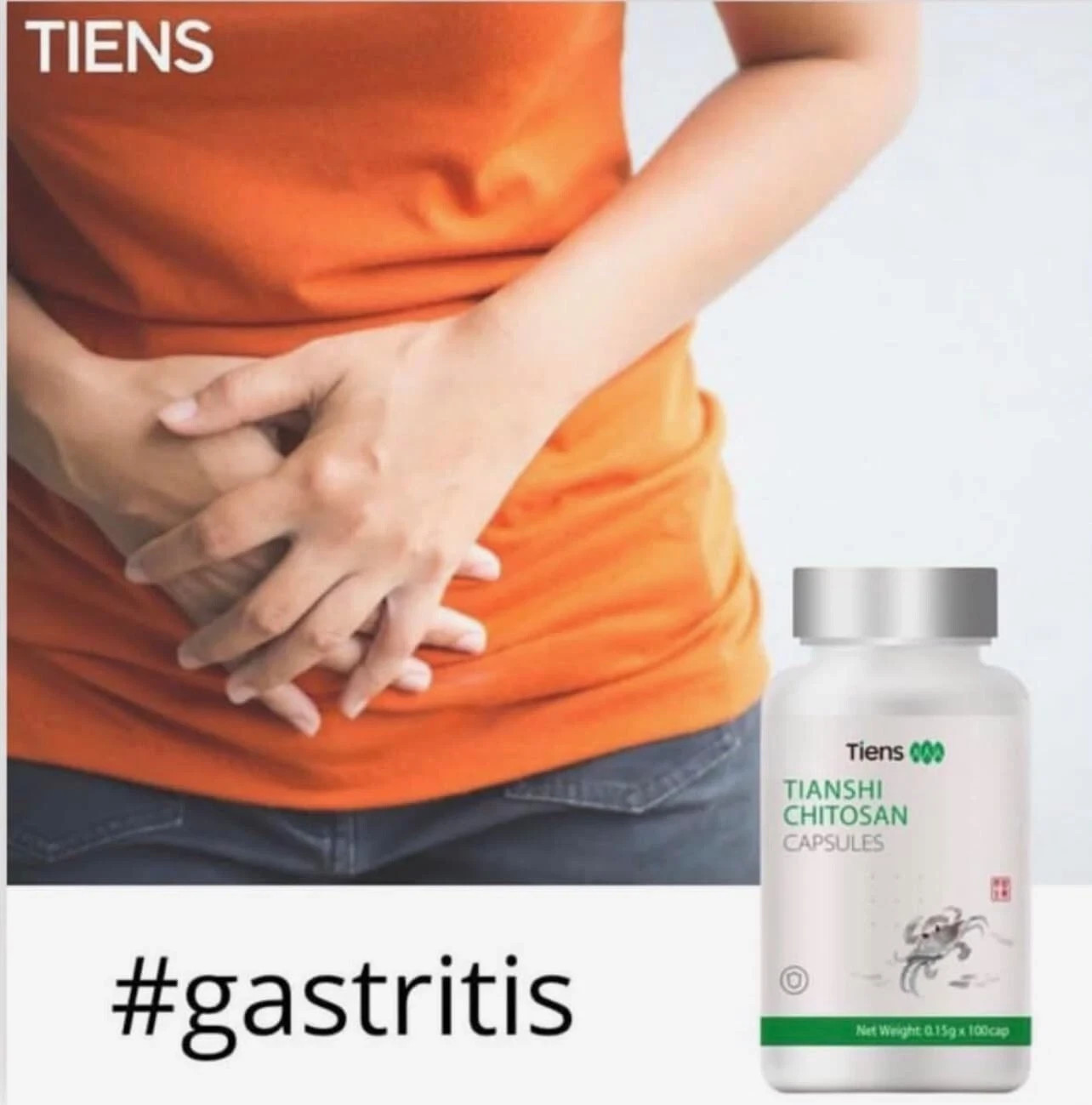 TIENS Chitosan Fiber 100 Capsules Dietary Supplement Digestive Support