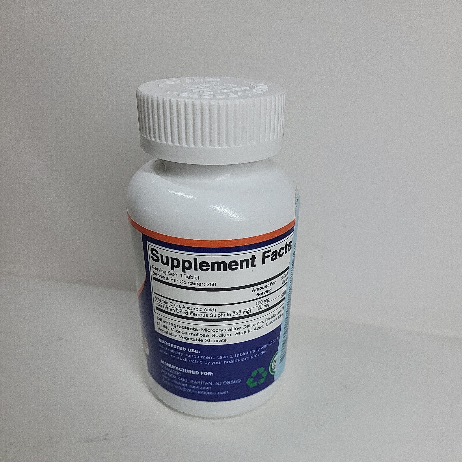 Exp.06/2028 Ferrous Sulphate + Vitamin C, 250 Coated Tablets