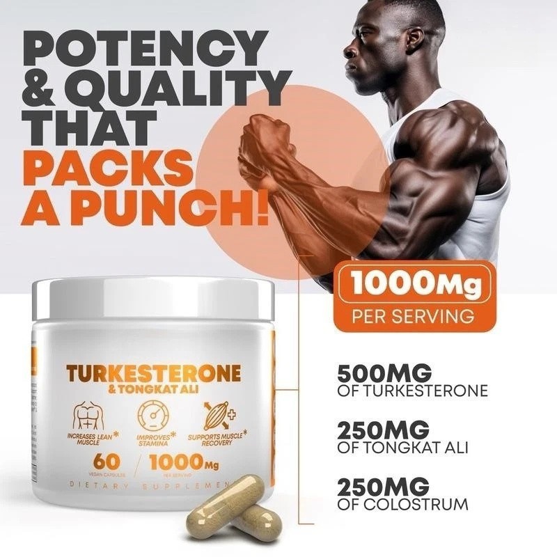 Turkesterone 1000 Mg Natural Capsules Supplement Muscle Growth & Recovery 60 Pcs